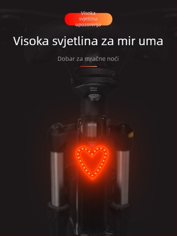 Planinska biciklistička stražnja svjetiljka, punjiva, motiv srca, noćna vožnja, upozoravajuće svjetlo (Brand: drugi; Uvoz: Ne; Prilagodba: Ne)