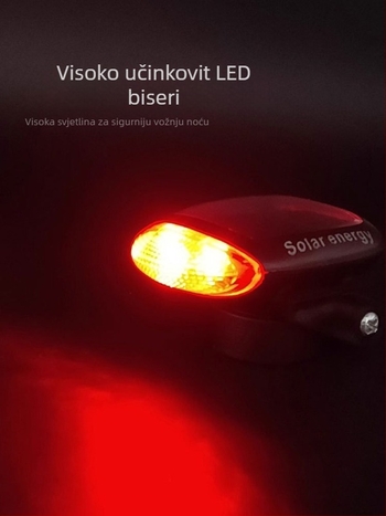 Odakon Solarna zadnja svjetiljka za bicikl – noćna vožnja, planinski i cestovni bicikl