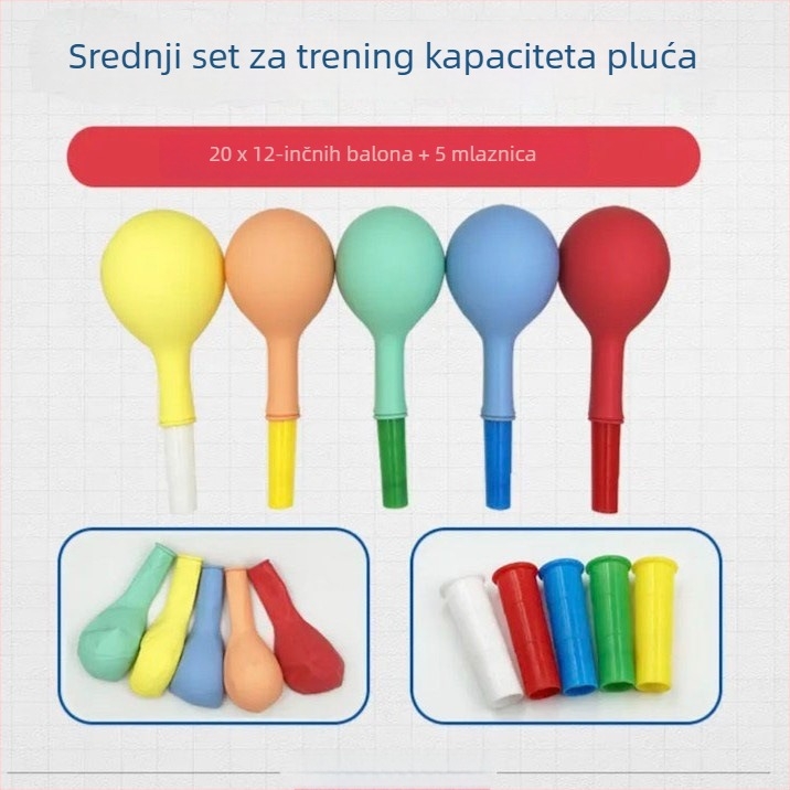 Latexni okrugli balon za vježbanje disanja, dječje plućne funkcije, svijetli uzorak