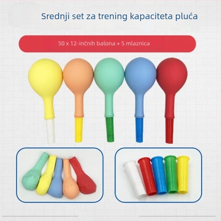 Latexni okrugli balon za vježbanje disanja, dječje plućne funkcije, svijetli uzorak