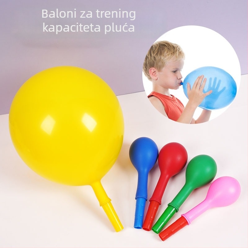 Latexni okrugli balon za vježbanje disanja, dječje plućne funkcije, svijetli uzorak