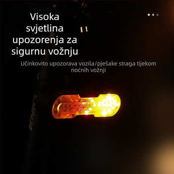 Biciklistička stražnja lampica s bežičnim daljinskim upravljačem, USB-C punjenje, pričvršćivanje trakom, 500 mAh baterija za noćnu vožnju