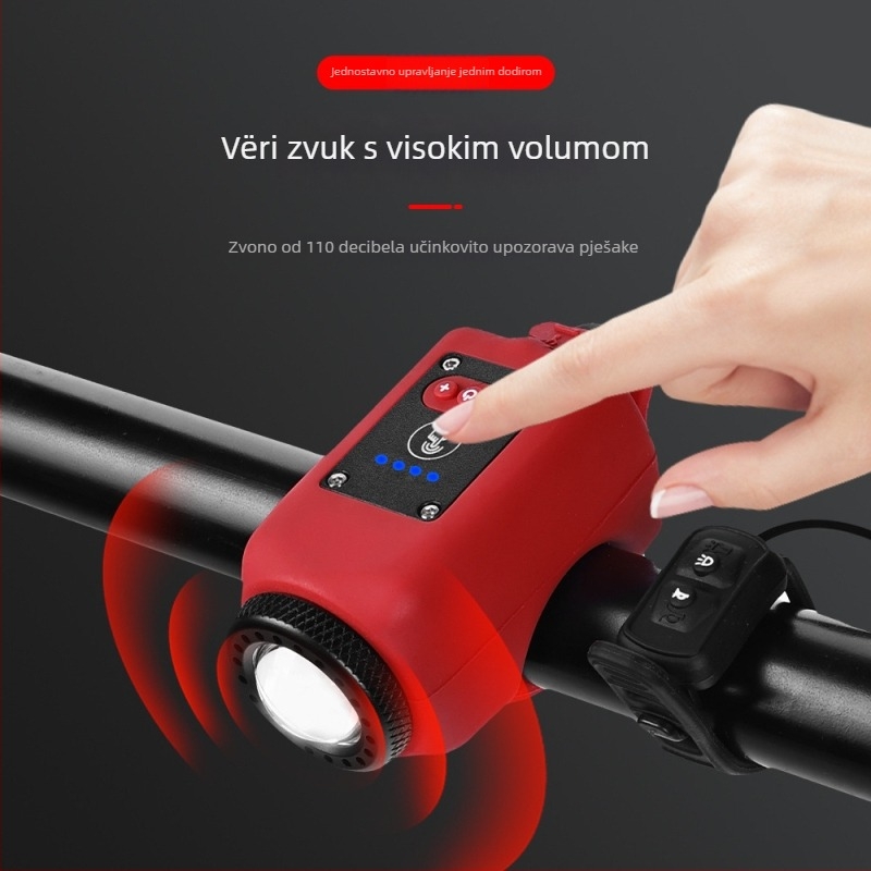 Meilong svjetlo za bicikl za planinske i cestovne bicikle, vodootporno, USB punjenje, klaxon visoke decibele