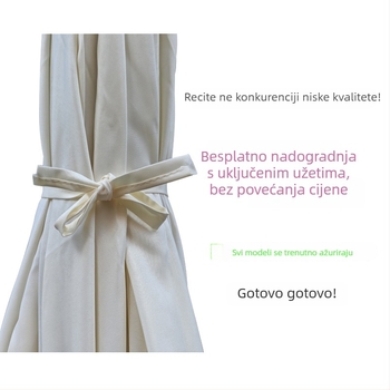 Navlaka za zamjenu za bananu kišobran s središnjim stupom za dvorište — poliester 210T, 6 čeličnih rebara, čelični okvir i drška, UPF > 30, ručno otvaranje