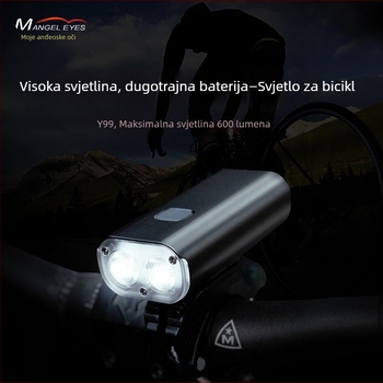 Yaqi prednje svjetlo za bicikl, Type-C punjenje, LED za planinsko bicikliranje, vodootporno