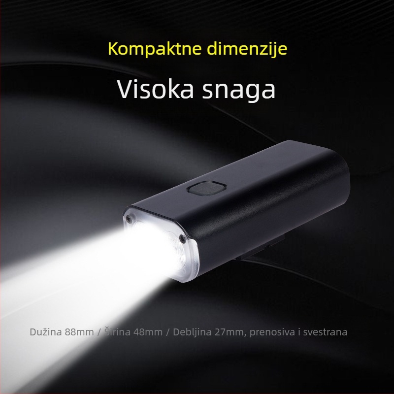 Yaqi prednje svjetlo za bicikl, Type-C punjenje, LED za planinsko bicikliranje, vodootporno