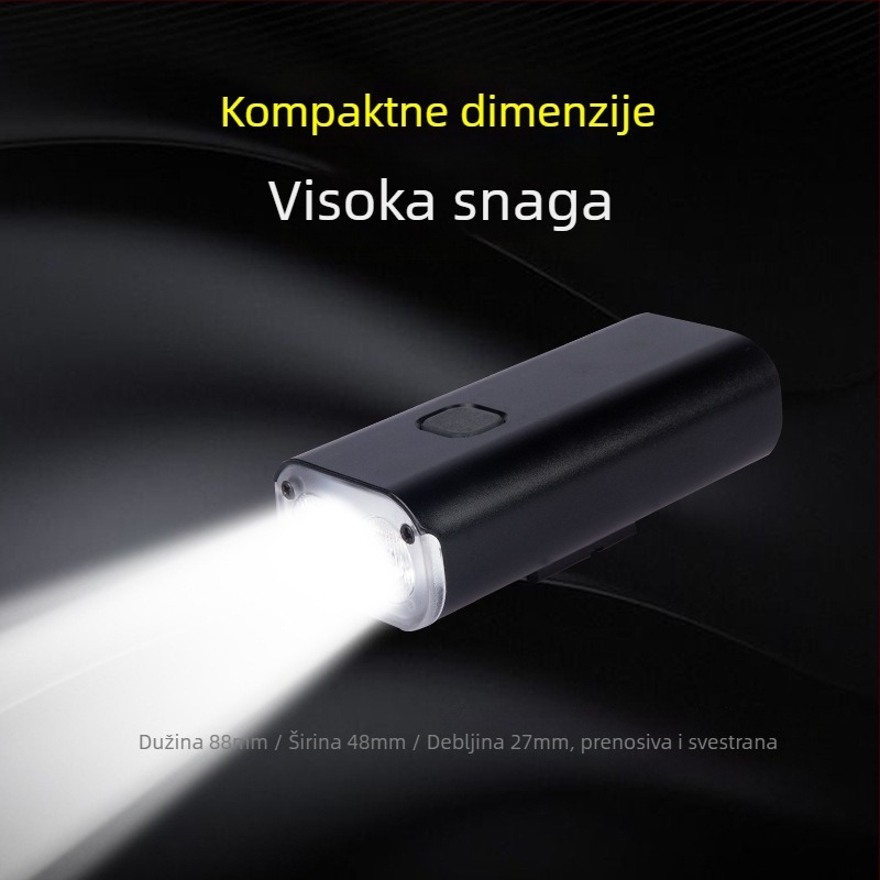 Yaqi prednje svjetlo za bicikl, Type-C punjenje, LED za planinsko bicikliranje, vodootporno