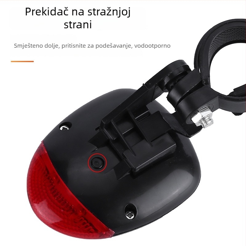 Solarna stražnja svjetiljka za bicikl — noćna vožnja, upozoravajuće svjetlo za planinske i cestovne bicikle, bez punjenja