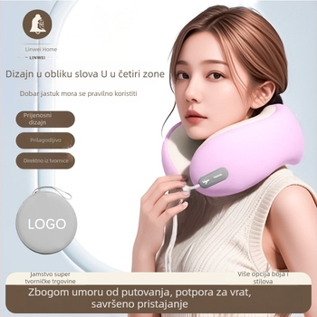Prijenosna U-oblik jastučnica za vrat od memory pjene s odvojivim dizajnom i Ice Silk tkaninom, idealna za putovanja i let.