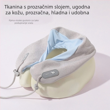 Prijenosna U-oblik jastučnica za vrat od memory pjene s odvojivim dizajnom i Ice Silk tkaninom, idealna za putovanja i let.