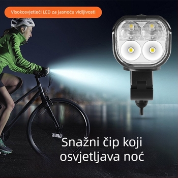 Prednje svjetlo za bicikl s ugrađenim zvoncem, 1000 lumena, visok i nizak snop