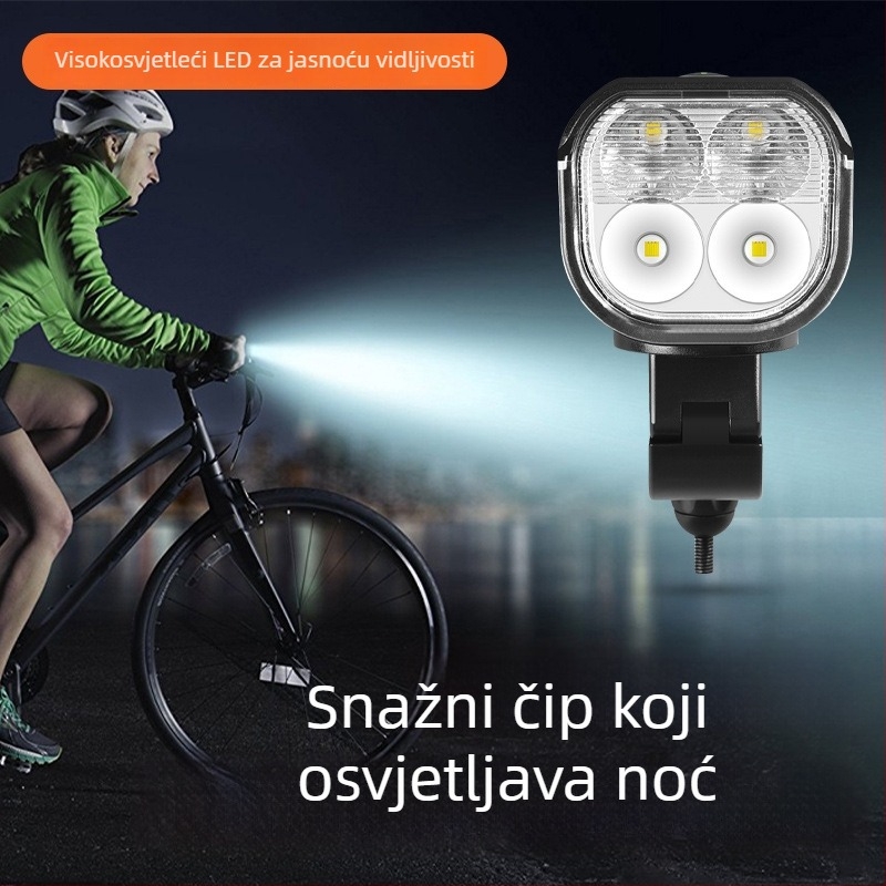 Prednje svjetlo za bicikl s ugrađenim zvoncem, 1000 lumena, visok i nizak snop