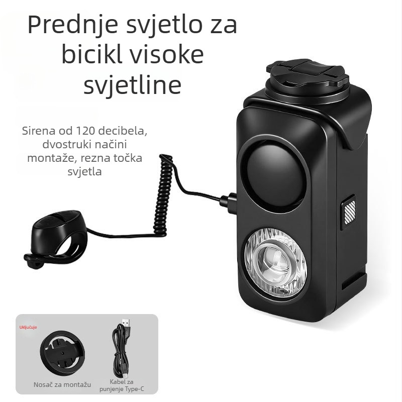 Prednje svjetlo s rogom za noćnu vožnju biciklom – snažna svjetlost za planinske i cestovne bicikle