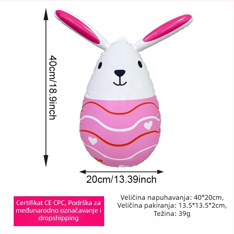 Mingyang napuhani zeko dekoracija Uskrs – PVC ukras za vanjske festivale i kampiranje, interaktivna igračka za uzrast 7–14 godina