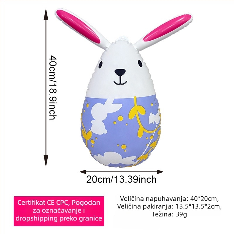 Mingyang napuhani zeko dekoracija Uskrs – PVC ukras za vanjske festivale i kampiranje, interaktivna igračka za uzrast 7–14 godina