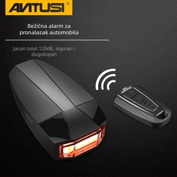 A6 stražnje svjetlo za bicikl s alarmom protiv krađe, USB punjenje, LED upozoravajuće svjetlo za planinske bicikle