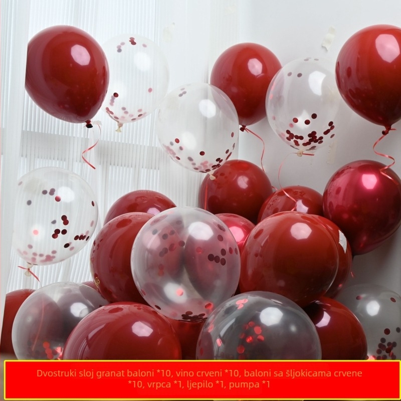 Dekorativni latex balon, dvostruki sloj s motívom Dvostruka sreća, oblik 31865, tiskanje logotipa dostupno, pogodno za vjenčanja