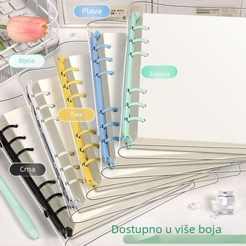 Prozirne PVC mekane korice, kvadratna bilježnica s rastavljenim listovima, odvojiva DIY bilježnica s debelim stranicama, minimalistički stil