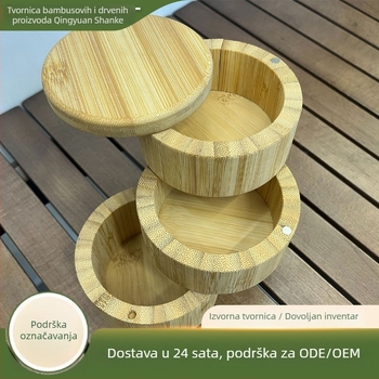 Bambus posuda za začine s tri odjeljka, japanski stil kuhinjska pohrana, mogućnost prilagođavanja logotipa