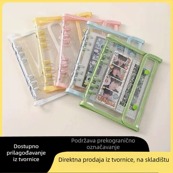 Ruixin Stationery Prozirni šestokutni binder s PP unutarnjim stranicama, 4 pretinca za fotografije i poklon kartice