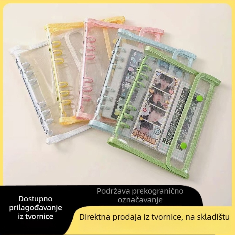 Ruixin Stationery Prozirni šestokutni binder s PP unutarnjim stranicama, 4 pretinca za fotografije i poklon kartice
