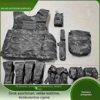 11-dijelni taktički prsluk set, maskirni uzorak, prozračna Oxford tkanina, otporna na habanje, unisex za odrasle, pogodan za ekstremne izazove, planinarenje i streljaštvo.
