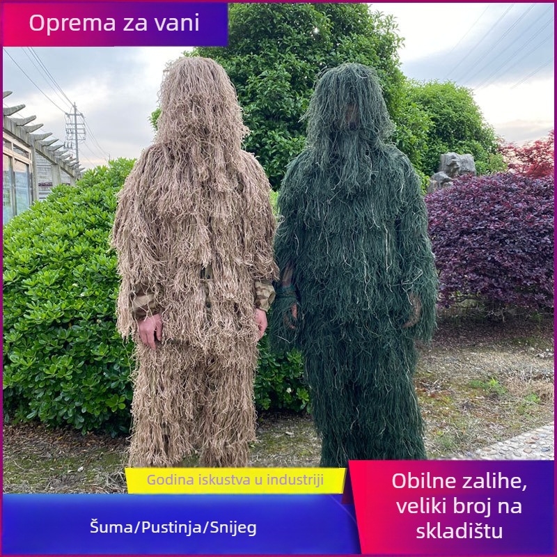 Ghillie kamuflažni kombinezon – poliester tkanina, maskirajući uzorak, unisex odrasli, za outdoor trening i promatranje ptica