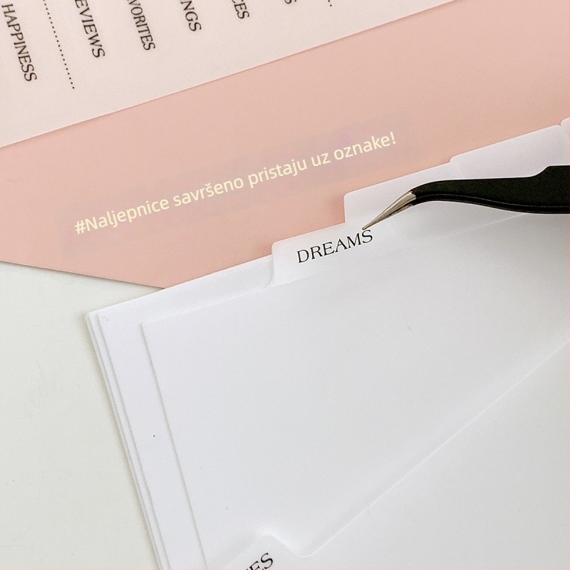 Bilježnica s odvojivim dijelovima, PVC unutarnje stranice, PP indeksne stranice i DIY naljepnice za planiranje vremena