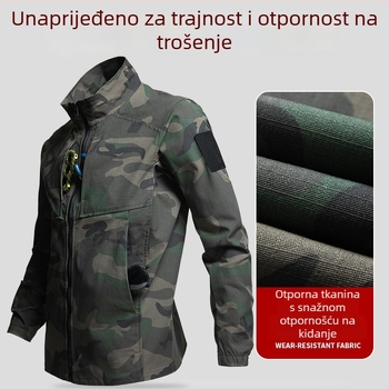Kamuflažni rastezljivi mrežasti radni set – pamukasto-mješavina tkanine, upija vlagu, kamuflažni uzorak, unisex, proljeće–jesen