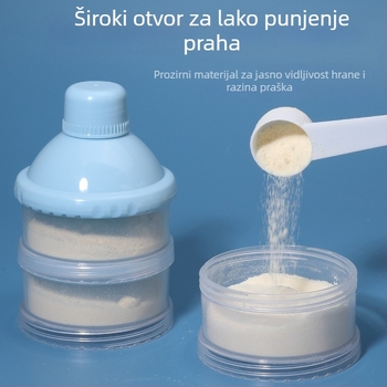 Star kutija za mlijeko u prašku za bebe, 3-slojna ili 4-slojna, neovisni odjeljci, prenosna rotirajuća kutija za mlijeko, za dob 0–3 godine