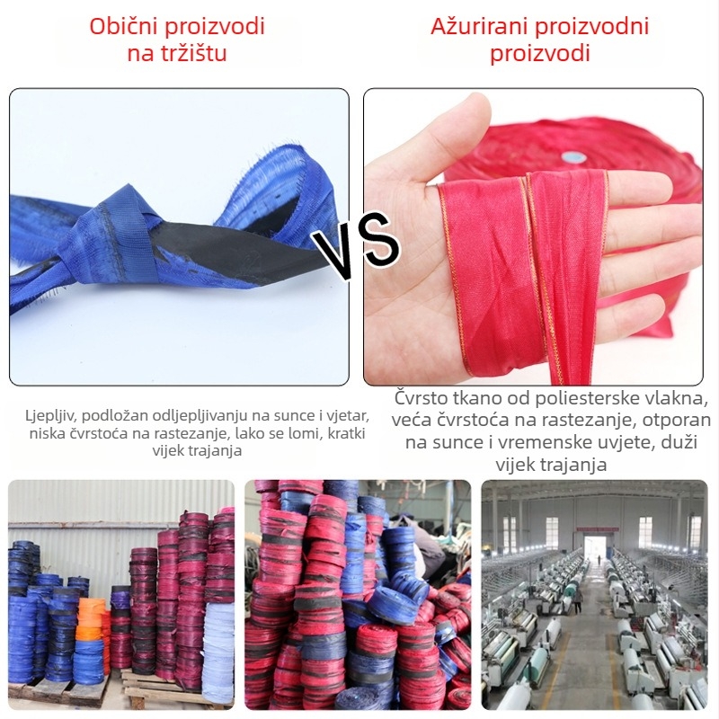 Jin yusheng poliesterno zavarivačko uže – za zavarivanje i pakiranje, nosivost 50 kg, lomna čvrstoća 22 kg