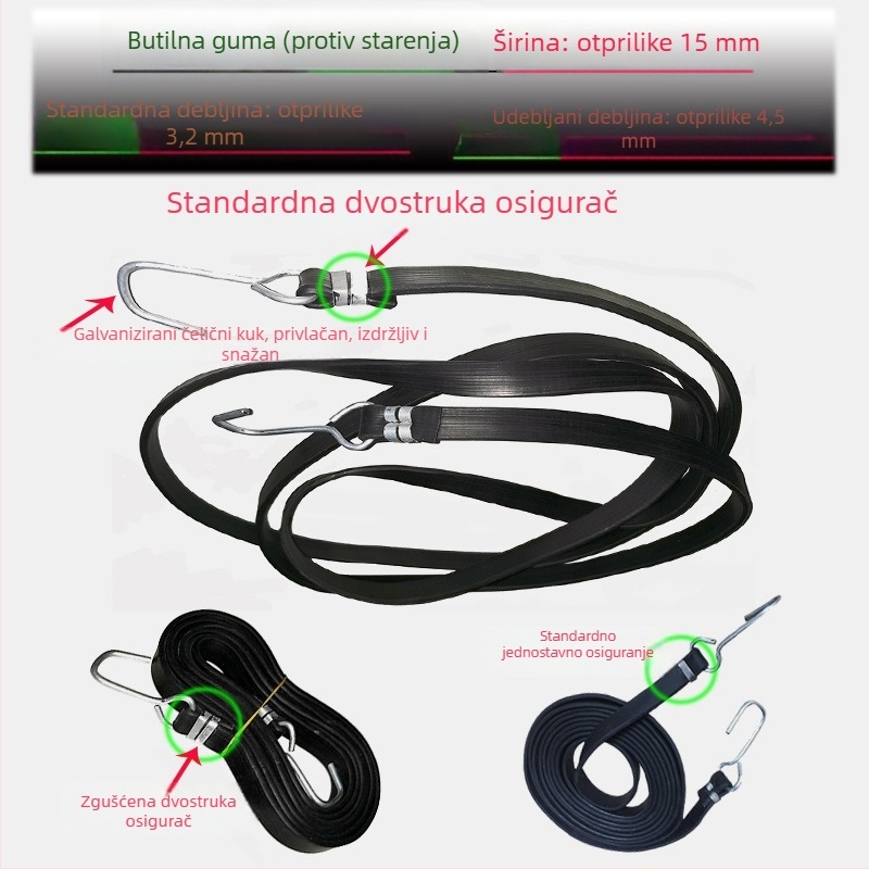 Jingyinlong kofer pojas od butilne gume s kukama, elastičan, nosivost 50 kg