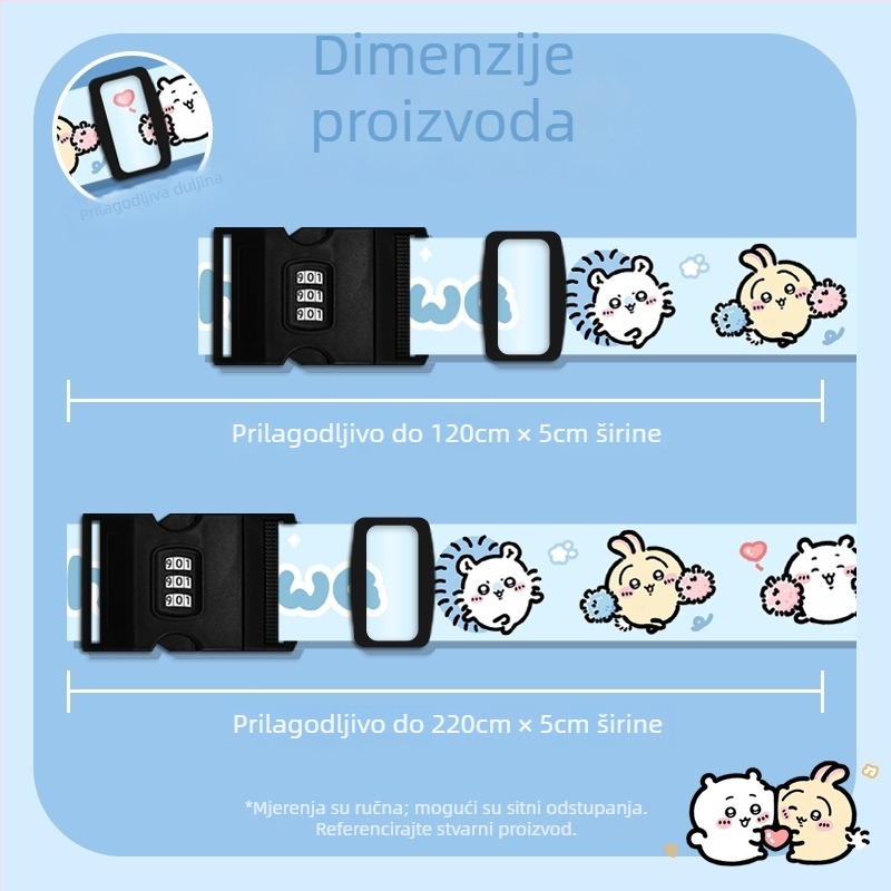 Remen za prtljagu s križnim dizajnom – uzorak životinja, poliester, antibakterijski, Birthday diary.