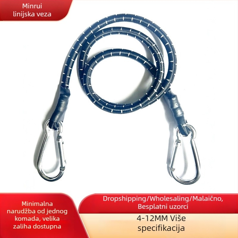 Minrui Pojas za prtljagu s kukama – gumeni elastični remen za auto i motocikl, nosivost 20 kg