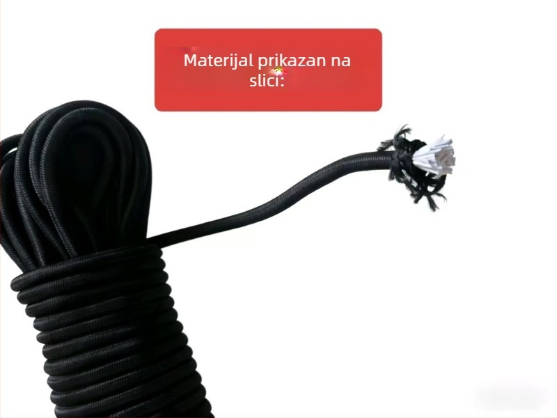 Elastično užad za prtljagu s kukom za bicikle i električna vozila; prirodni kaučuk i lateks; nosivost 25 kg; prilagođeno obrađivanje