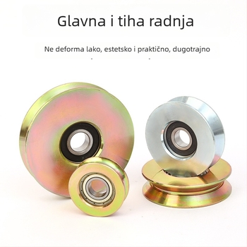 Rola za klizna vrata s jednim ležajem, V-oblik, galvanizirana, deblja