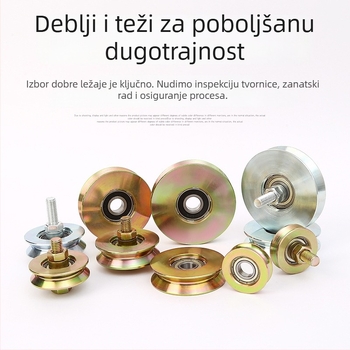 Rola za klizna vrata s jednim ležajem, V-oblik, galvanizirana, deblja