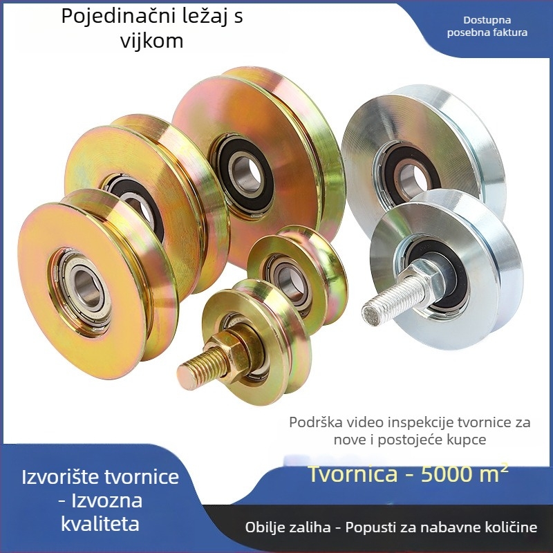 Rola za klizna vrata s jednim ležajem, V-oblik, galvanizirana, deblja