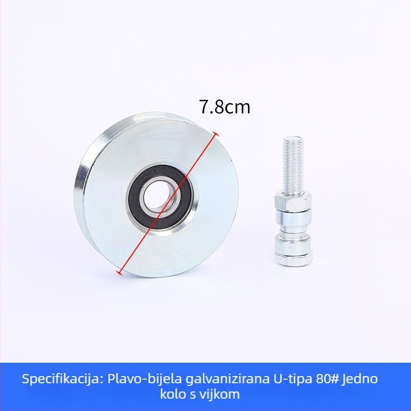 Rola za klizna vrata s jednim ležajem, V-oblik, galvanizirana, deblja