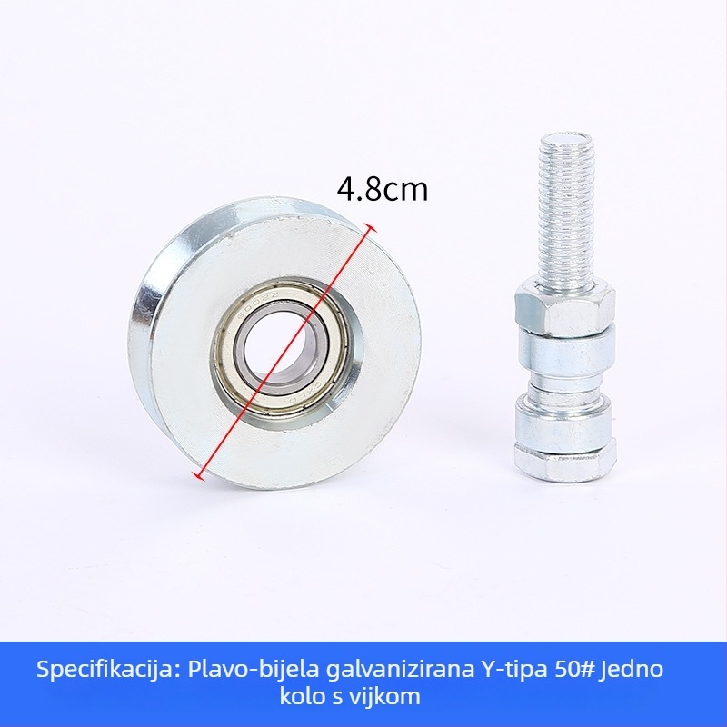 Rola za klizna vrata s jednim ležajem, V-oblik, galvanizirana, deblja