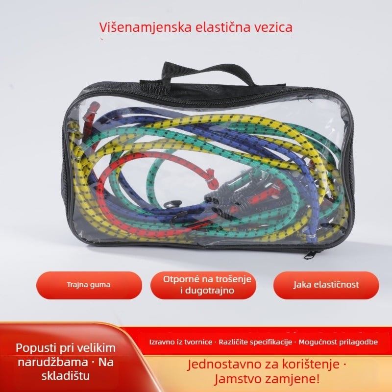 Dragon Tripod 12-dijelan set vanjskih elastičnih užeta s kukama za motocikle i električna vozila, nosivost 30 kg