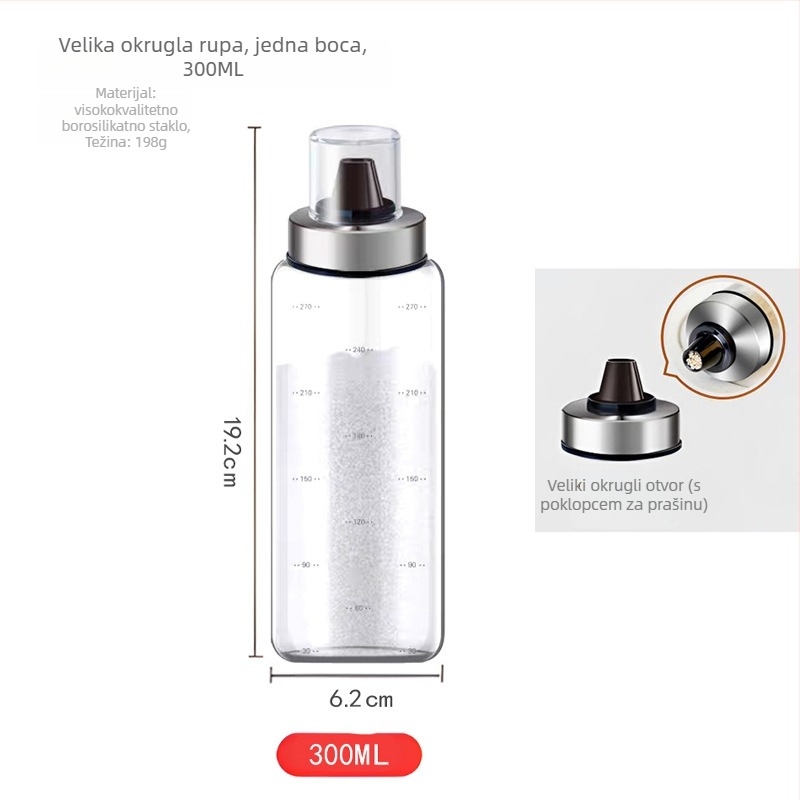 Staklena boca za začine za čvrste začine – brend Lido, moguć tisak logotipa, prilagodljivo