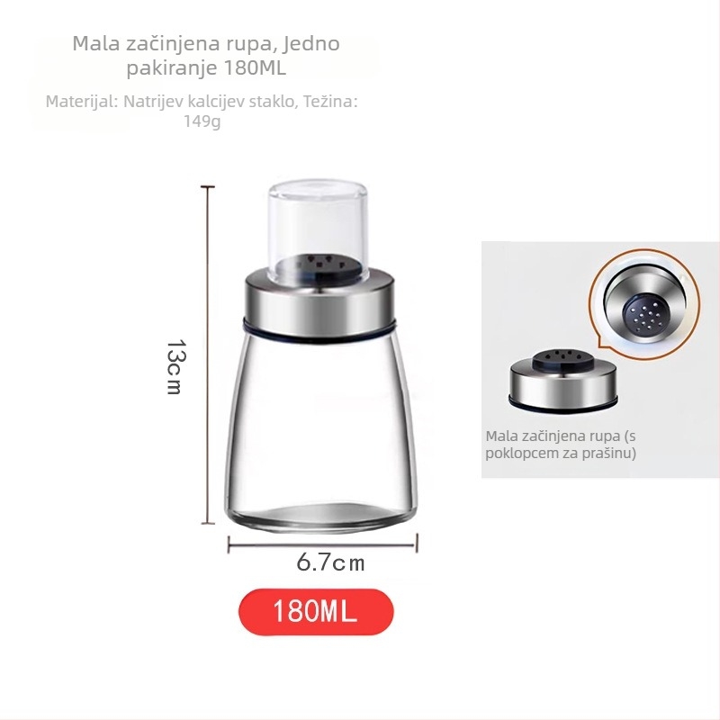 Staklena boca za začine za čvrste začine – brend Lido, moguć tisak logotipa, prilagodljivo