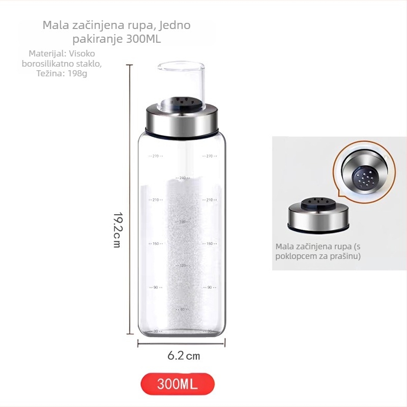 Staklena boca za začine za čvrste začine – brend Lido, moguć tisak logotipa, prilagodljivo