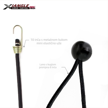 28-dijelni set za vezivanje prtljage s latex elastičnim užetima, klipse za šator i mrežom za teret, nosivost 60 kg