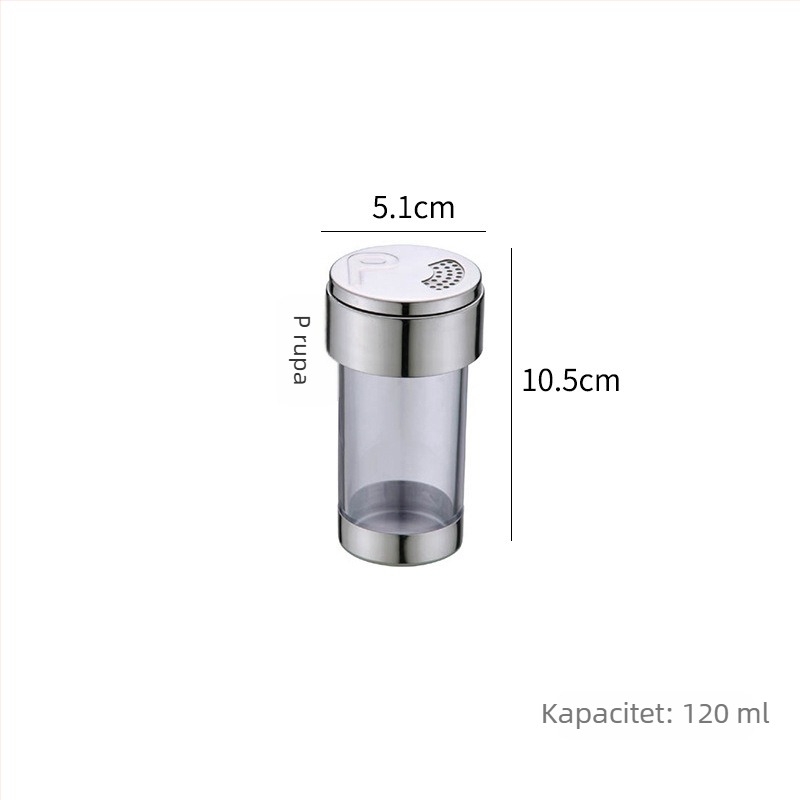 Set posudica za začine u europskom stilu od nehrđajućeg čelika 304 i akrila, s rotirajućim stalkom