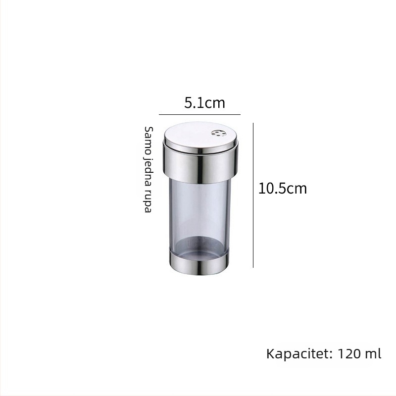 Set posudica za začine u europskom stilu od nehrđajućeg čelika 304 i akrila, s rotirajućim stalkom