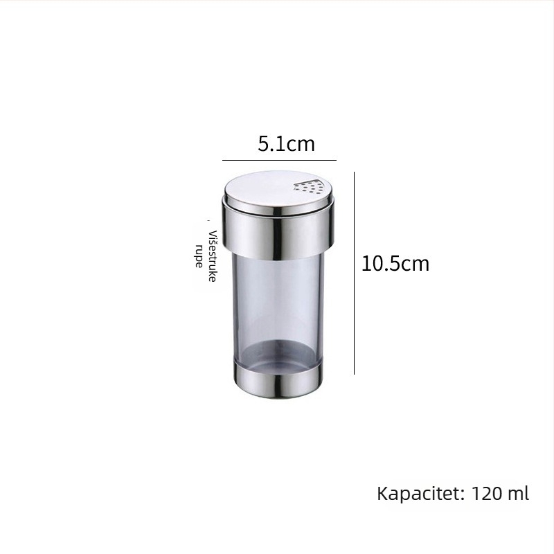 Set posudica za začine u europskom stilu od nehrđajućeg čelika 304 i akrila, s rotirajućim stalkom