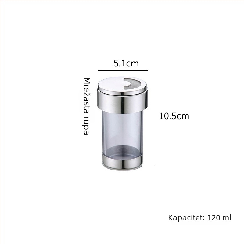 Set posudica za začine u europskom stilu od nehrđajućeg čelika 304 i akrila, s rotirajućim stalkom