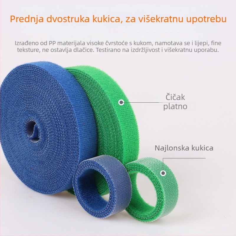 Set za organizaciju kablova s Velcro trakom za podatkovne i punjačke kablove, uvijanje i pričvršćivanje kablova računala